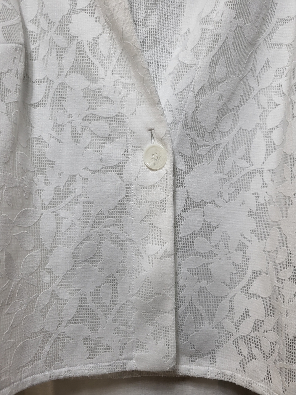 Chico's Easywear White Openwork Knit Jacket - Picture 4 of 6